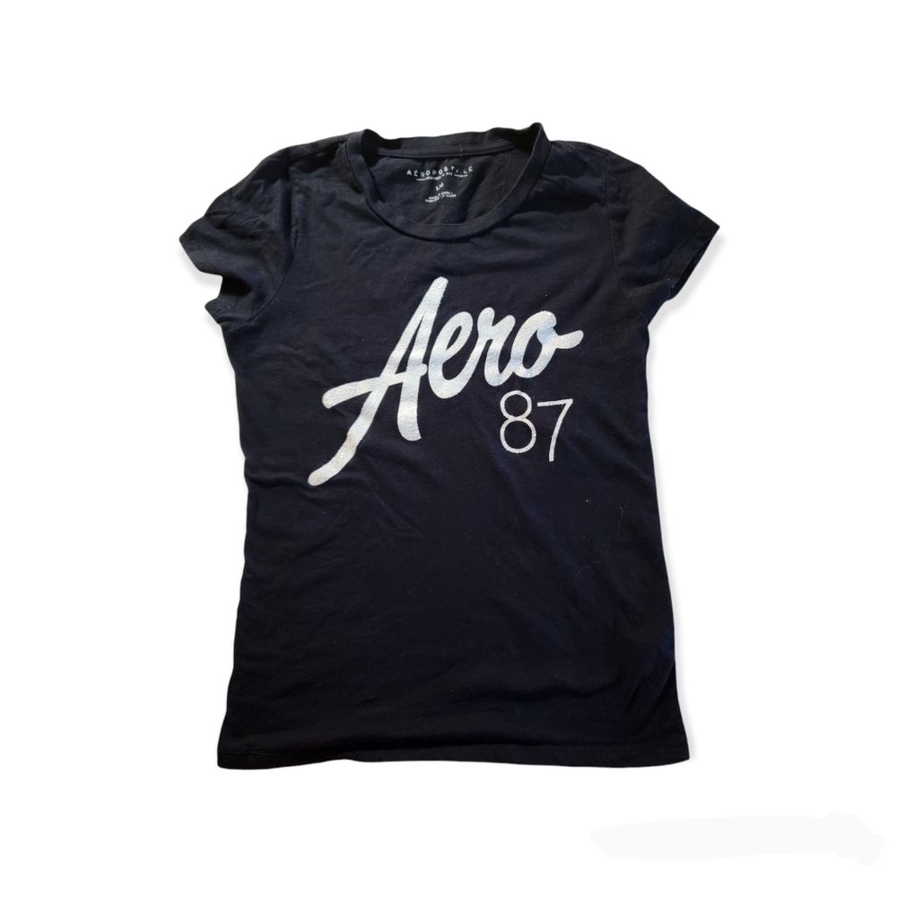 💥 3 for 25 💥Aeropostale Black Tee - Picture 1 of 2